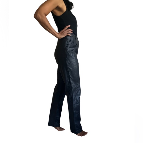 Michael Hoban high waisted leather pants - Picture 2 of 16